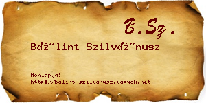 Bálint Szilvánusz névjegykártya